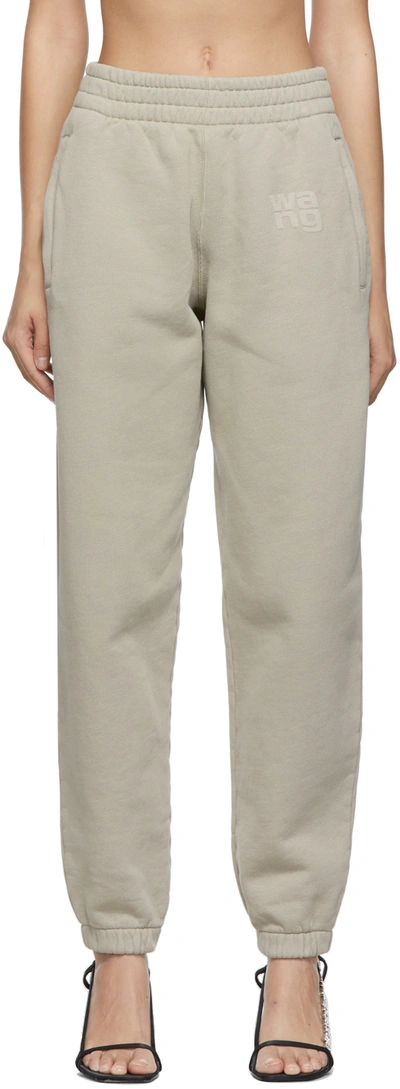 Alexander Wang T Taupe Structured Puff Logo Lounge Pants In 267 Clay