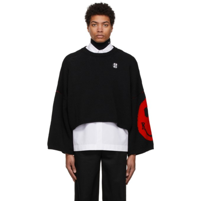 Raf Simons Black Smiley Edition Rib Knit Sweater | ModeSens