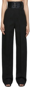 ALAÏA BLACK HIGH WAIST WIDE-LEG TROUSERS