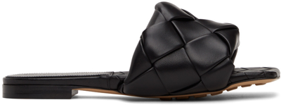 Bottega Veneta Black Intrecciato Lido Flat Sandals In 1000 Black