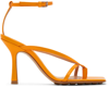 BOTTEGA VENETA ORANGE STRETCH HEELED SANDALS