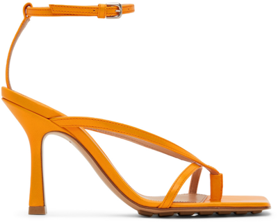 Bottega Veneta Stretch 细高跟凉鞋 In Orange