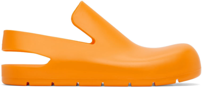Bottega Veneta Puddle Biodegradable-rubber Slingback Loafers In Orange