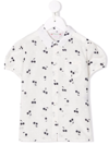 Bonpoint Cherry-print Short-sleeved Shirt In White