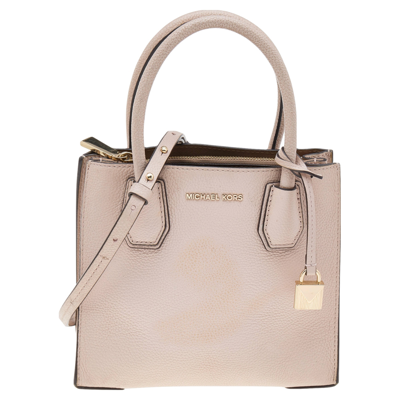 Pre-owned Michael Kors Blush Pink Leather Mini Mercer Tote