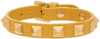 Valentino Garavani Yellow Leather Rockstud Bracelet In Yellow,gold