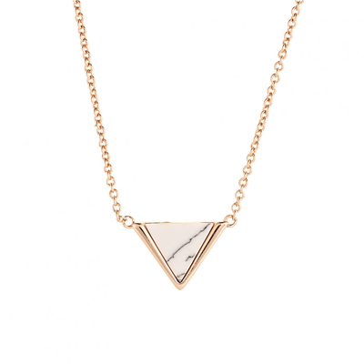 Sole Du Soleil Lupine Collection Women's 18k Rg Plated Marble Triangle Fashion Necklace In N,a