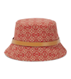 Loewe Leather-trim Jacquard-canvas Bucket Hat In 红色