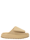 Gia Borghini Gia 1 Leather-trimmed Slides In Beige