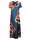 La Doublej Twill Silk Swing Dress In Giga Pansy Place