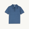 Sandro Knitted Polo Shirt In Blue Grey