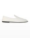 The Row Canal Leather Slip-on Loafers In Milk