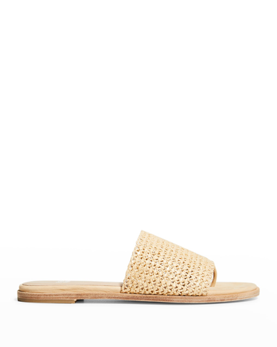 Eileen Fisher Edge Woven Thong Flat Sandals In Natural