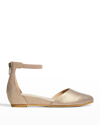 Eileen Fisher Ingle Metallic Zip Ballerina Pumps In Platinum
