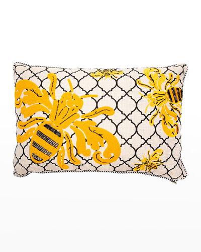 Mackenzie-childs Queen Bee Outdoor Lumbar Pillow