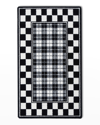 Mackenzie-childs Black & White Tartan Rug, 2' X 4'