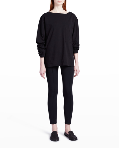 The Row Glomano Long-sleeve Top In Black