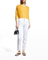Lafayette 148 Plus-size Finespun Voile Openfront Cropped Cardigan In Honeycomb