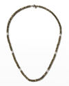 ARMENTA MEN'S STERLING SILVER & PYRITE GEMSTONE BEADED NECKLACE