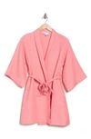 Nordstrom Rack Waffle Weave Robe In Pink Flamingo