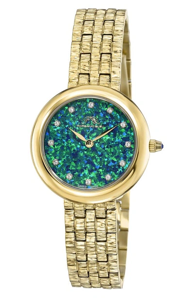 Porsamo Bleu Charlize Opal And Topaz Bracelet Watch, 32mm In Gold