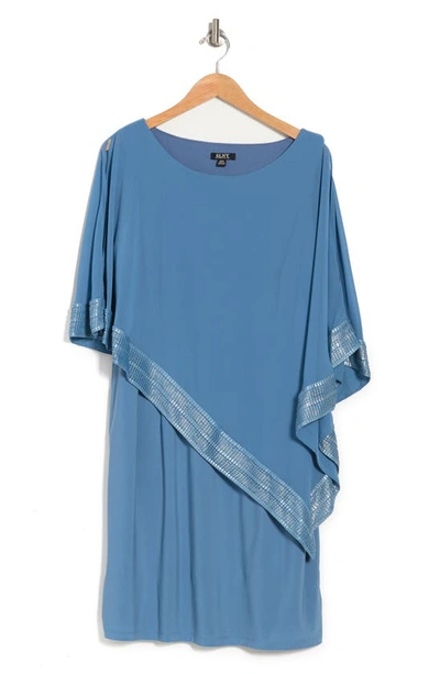 Slny Foil Trim Asymmetrical Popover Dress In Csl