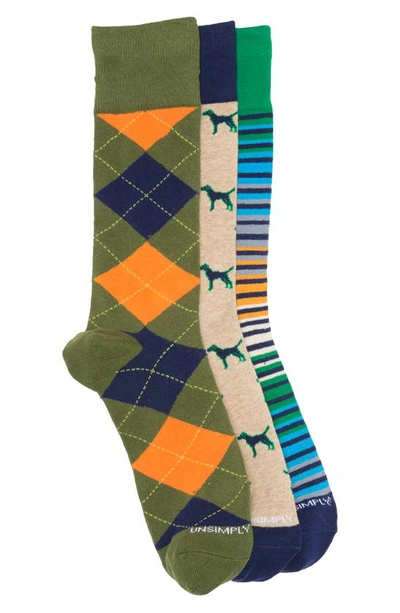 Unsimply Stitched 3-pack Knit Socks In Multi Color
