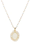 Eye Candy Los Angeles The Luxe Collection Virgin Mary Shell Pendant Necklace In Gold
