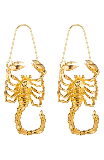 Eye Candy Los Angeles Scorpio Drop Earrings In Gold