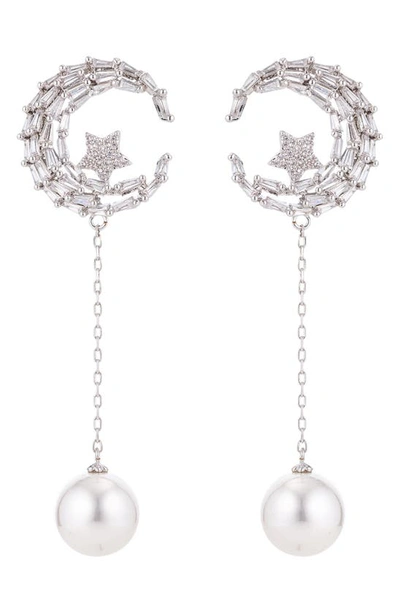 Eye Candy Los Angeles The Luxe Collection Zoey Cubic Zirconia Crystal Drop Earrings In Silver