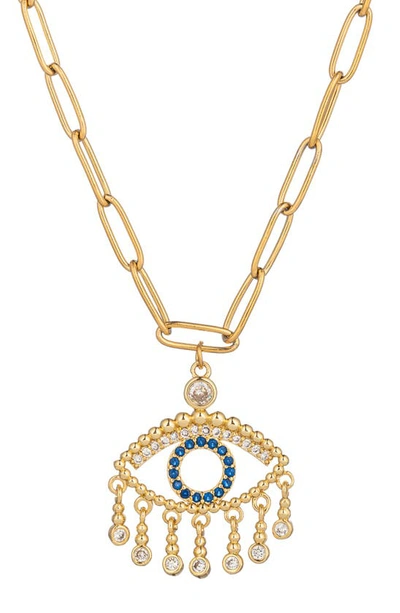 Eye Candy Los Angeles Eye Pendant Chain Necklace In Gold | ModeSens