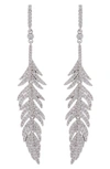 EYE CANDY LOS ANGELES THE LUXE COLLECTION SILVER LEAF DROP EARRINGS