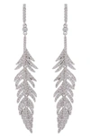 Eye Candy Los Angeles The Luxe Collection Silver Leaf Drop Earrings In Silver