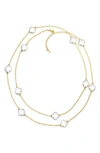 Bling Jewelry Clover Flower Tin Cup Chain Layered Necklace In White