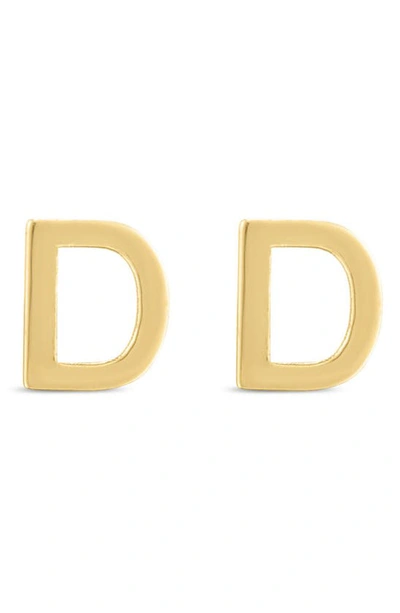 Karat Rush 14k Yellow Gold Initial Stud Earrings In Yellow - D
