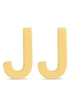 Karat Rush 14k Yellow Gold Initial Stud Earrings In Yellow - J