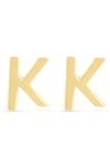 Karat Rush 14k Yellow Gold Initial Stud Earrings In Yellow - K