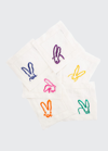 Hunt Slonem Colorful Bunnies Cocktail Napkins, Set Of 6