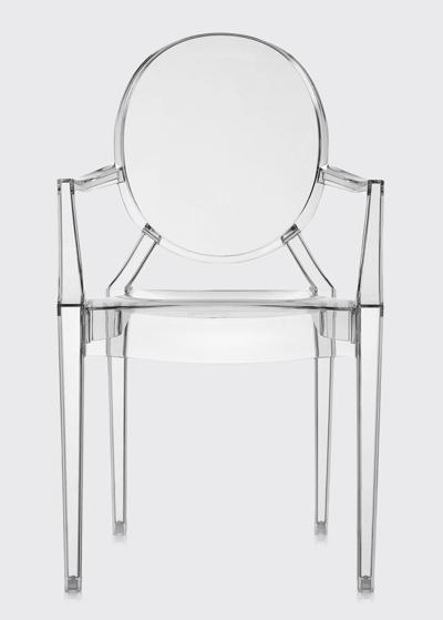 Kartell Louis Ghost Accent Chairs In Glossy White, Set Of 2 In Transparent