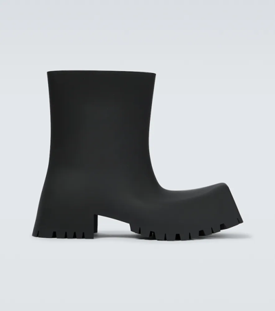 Balenciaga Trooper Block-heel Rubber Boots In Black