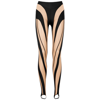 Mugler Panelled Mesh And Jersey Leggings In Black