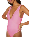 Ramy Brook Soren V-neck One-piece Swimsuit In Cerise Pink