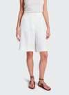 The Row Flash Wool And Silk-blend Shorts In Cream