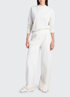 The Row Gideon Long-sleeve Cotton Top In Dove White