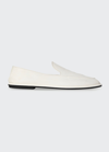 The Row Canal Leather Slip-on Loafers In Milk