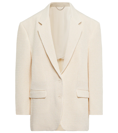 Magda Butrym Single-breasted Cotton-blend Blazer In Cream