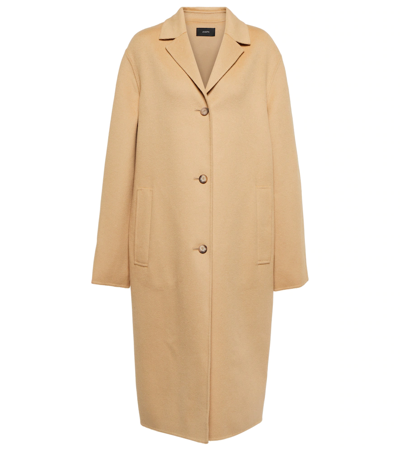 Joseph Caia Relaxed-fit Wool And Cashmere-blend Coat In Almond