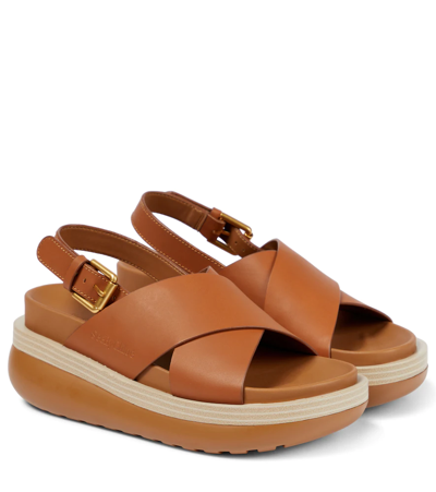 See By Chloé Cicily Leather Slingback Sandals In Natural Calf