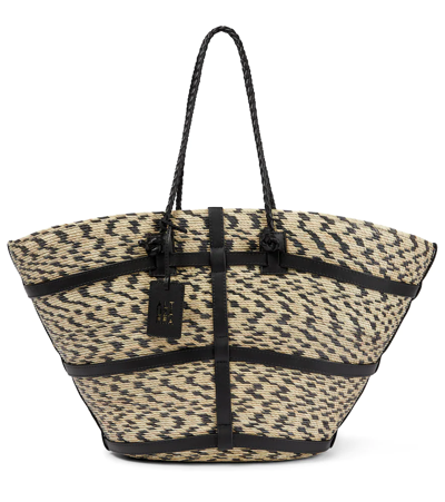 Altuzarra Watermill Large Bicolor Tote Bag In Black