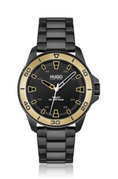 Hugo Boss Men's Streetdiver Black Ion Plated Steel Bracelet Watch 44mm In Assorted-pre-pack